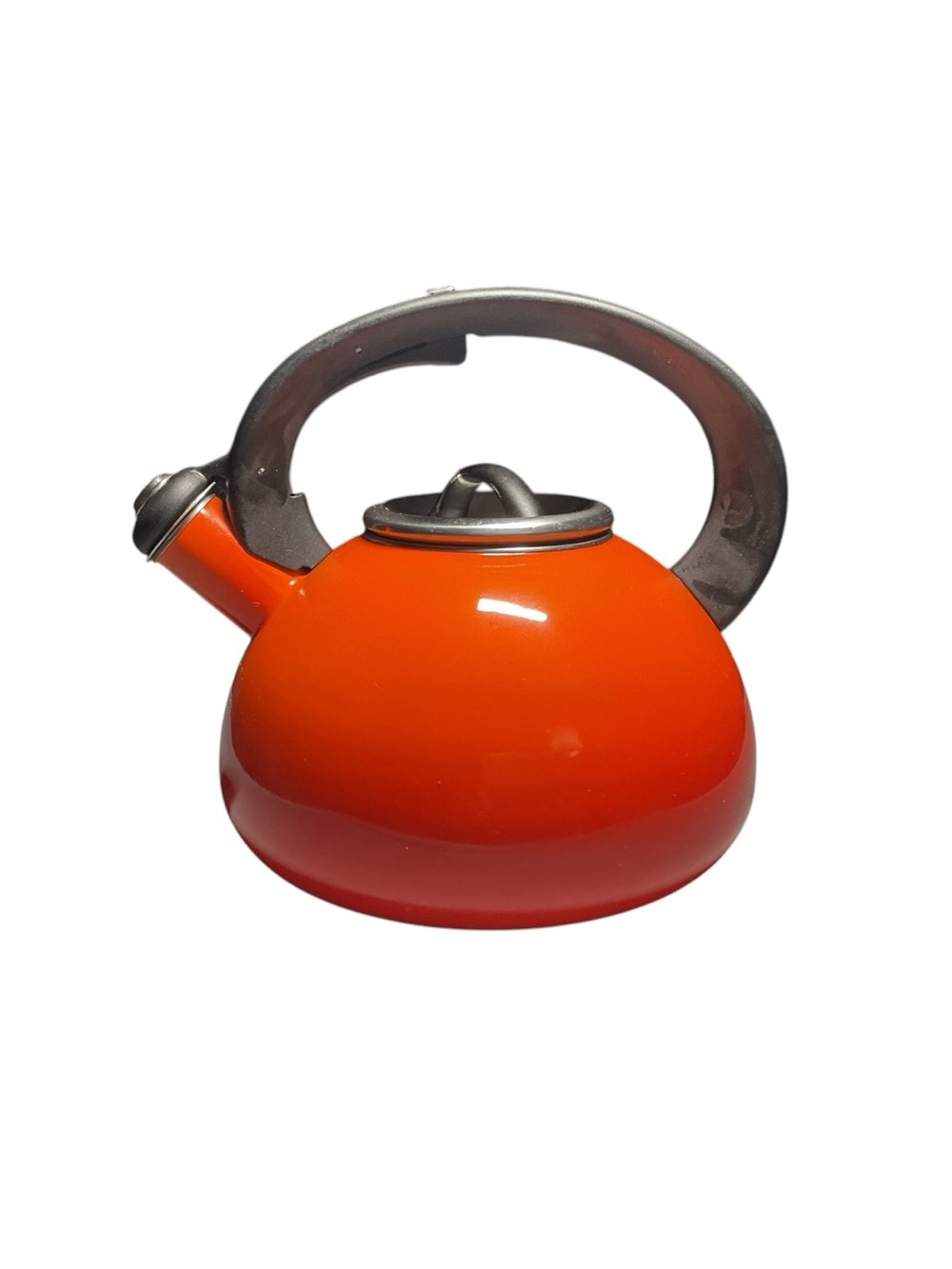 Circulon 1.5 Quart Sunrise Orange Enameled Steel Teakettle/Teapot